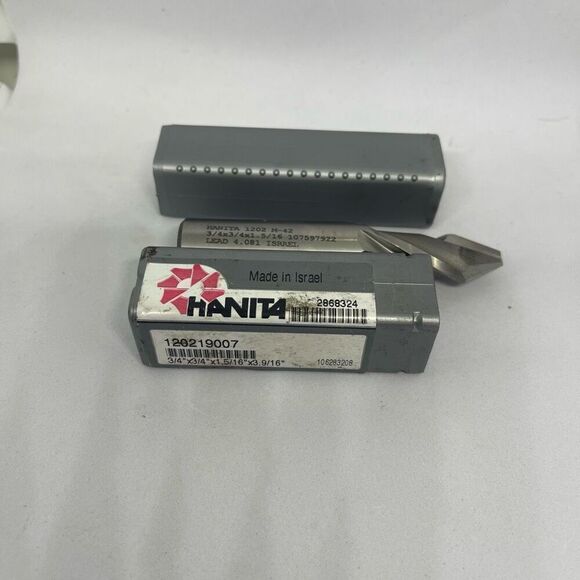 Hanita Chamfer End Mill 3/4” DIA 1 5/16” LOC 2 Flute Cobalt 1202 M-42 3/4 X 3/4 - Picture 4 of 8